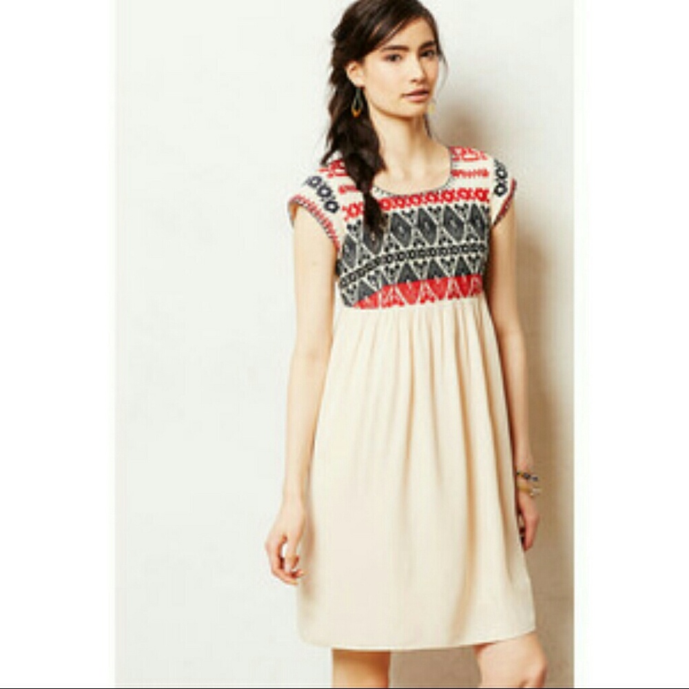 Embroidered Anthropologie Dress